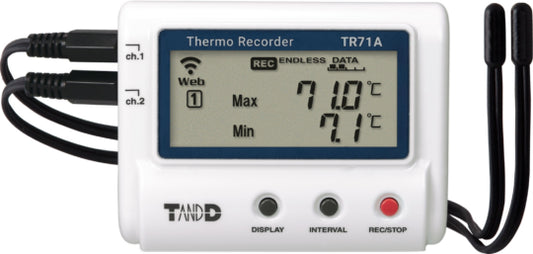 Wi-Fi, Bluetooth and USB 2 Channel Temperature Data Logger