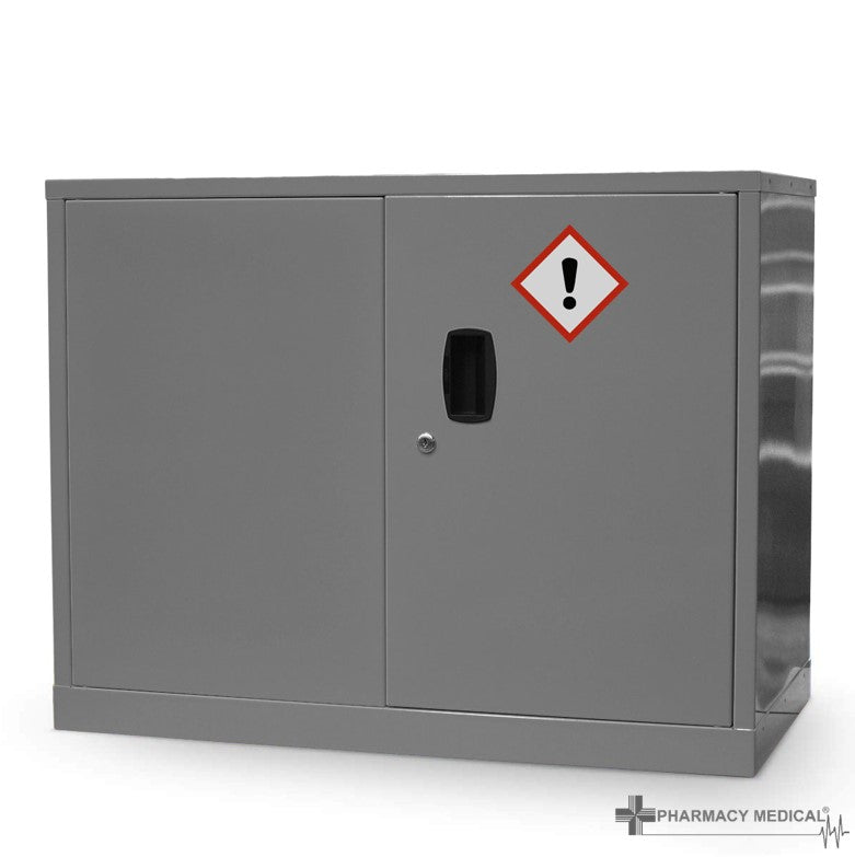 Pharmacy Medical - CH1294D GENERAL CoSHH CABINET | DOUBLE  DOOR, TWO SHELVES | 1200mm (H) x 900mm (W) x 460mm (D) | GREY