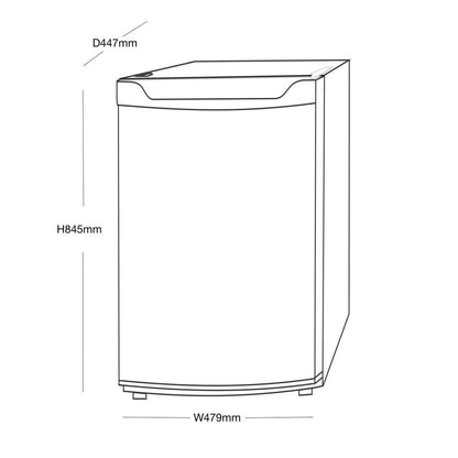 SIA LFS01WH/E 48cm White Freestanding 91L Under Counter Larder Fridge