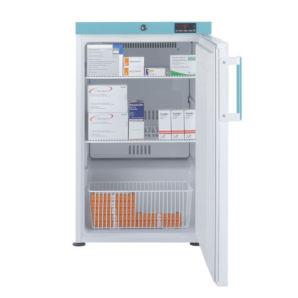 LEC Medical PESR107UK Solid Single Door Pharmacy Essential Undercounter Refrigerator, 107 Litres