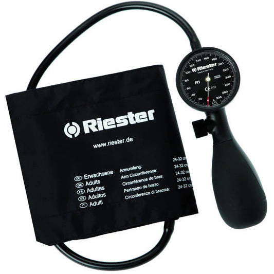 Riester R1 Shockproof Sphygmomanometer with Adult Cuff- black