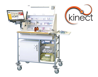 Sunflower - Kinect EPMA Station - Large Ward Drug Trolley with Storage Box or Tray