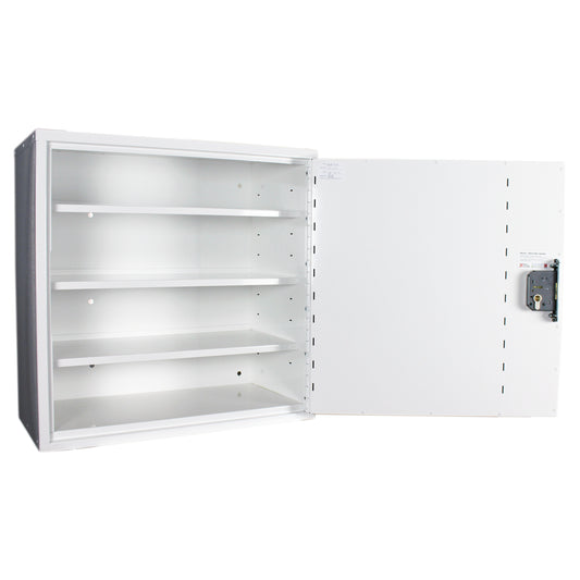 Pharmacy Medical - HECMC200 MEDICINE / DRUGS CABINET 600 X 600 X 300mm | 2 FULL DEPTH SHELVES | R or L HINGE, optional warning light