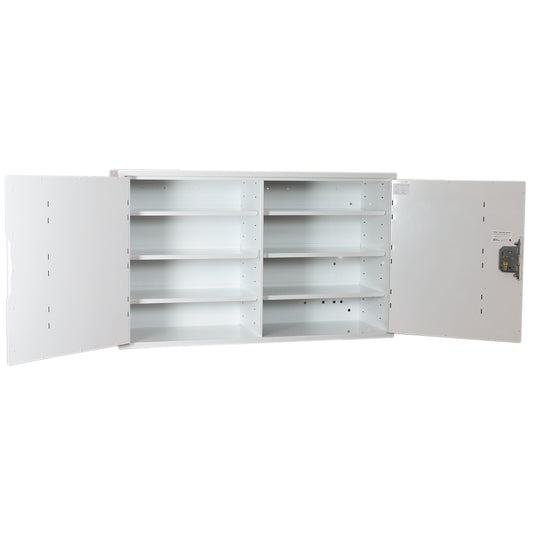 Pharmacy Medical - HECMC403 MEDICINE / DRUGS CABINET 600 X 1000 X 300mm | 6 FULL DEPTH SHELVES | DOUBLE DOOR  | Optional warning light