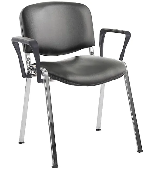 Lex Vinyl Conference Armchairs Chrome Frame