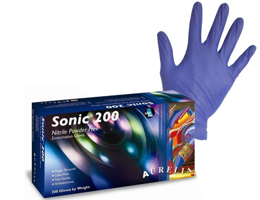 Aurelia Sonic 200 Nitrile Powder-Free Examination Gloves - Non Sterile - Large (200)