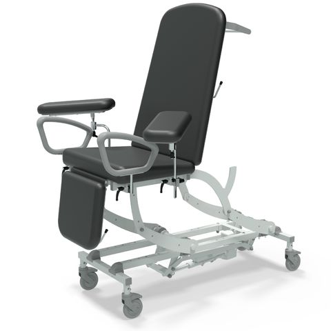 Seers - CLINNOVA Phlebotomy 1 Electric couch, gas assisted back and foot rest, hand switch, with base and wheel options (265Kg SWL)