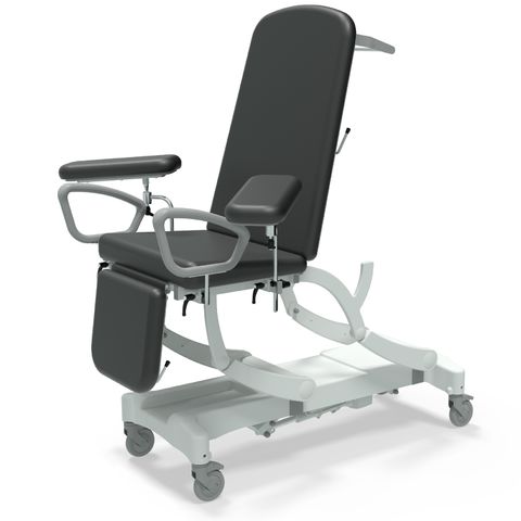 Seers - CLINNOVA Phlebotomy 1 Electric couch, gas assisted back and foot rest, premium base with wheel and foot switch options (265Kg SWL)