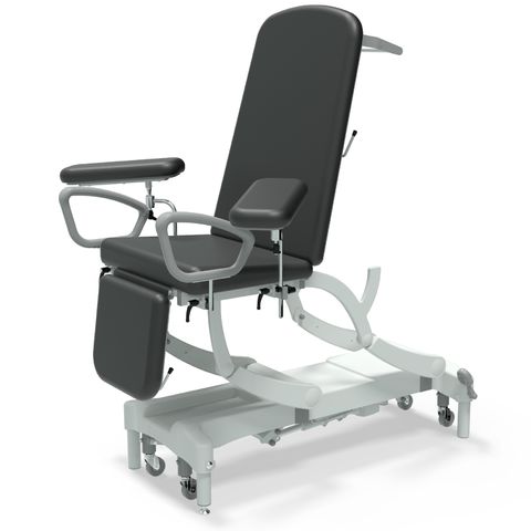 Seers - CLINNOVA Phlebotomy 1 Electric couch, gas assisted back and foot rest, hand switch, with base and wheel options (265Kg SWL)