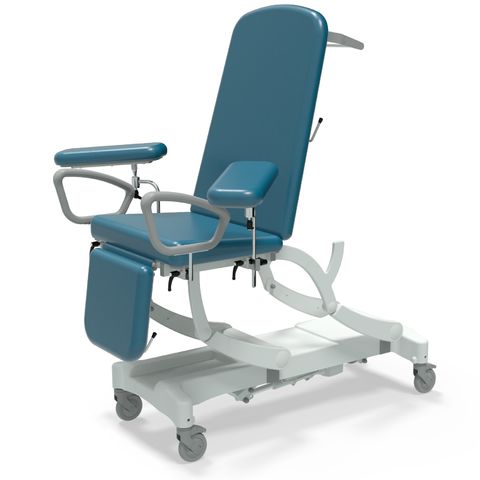 Seers - CLINNOVA Phlebotomy 1 Electric couch, gas assisted back and foot rest, hand switch, with base and wheel options (265Kg SWL)