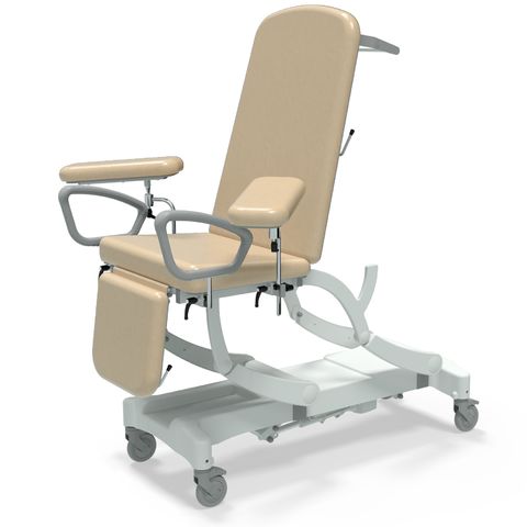 Seers - CLINNOVA Phlebotomy 1 Electric couch, gas assisted back and foot rest, hand switch, with base and wheel options (265Kg SWL)