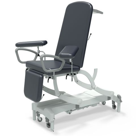 Seers - CLINNOVA Phlebotomy 1 Electric couch, gas assisted back and foot rest, hand switch, with base and wheel options (265Kg SWL)