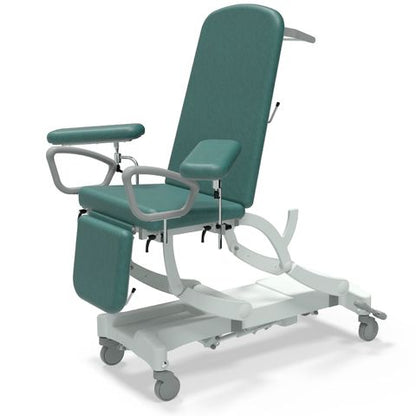 Seers - CLINNOVA Phlebotomy 1 Electric couch, gas assisted back and foot rest, hand switch, with base and wheel options (265Kg SWL)