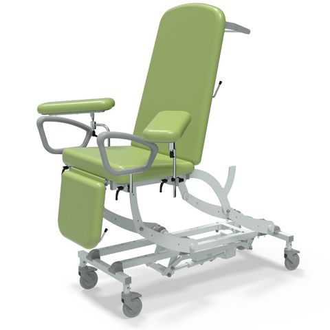 Seers - CLINNOVA Phlebotomy 1 Electric couch, gas assisted back and foot rest, hand switch, with base and wheel options (265Kg SWL)