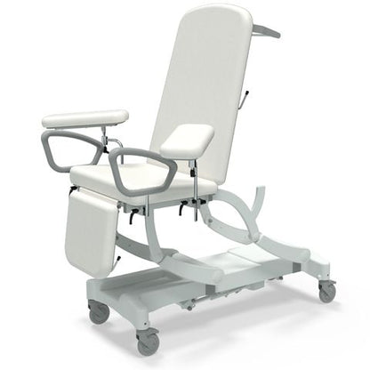 Seers - CLINNOVA Phlebotomy 1 Electric couch, gas assisted back and foot rest, hand switch, with base and wheel options (265Kg SWL)